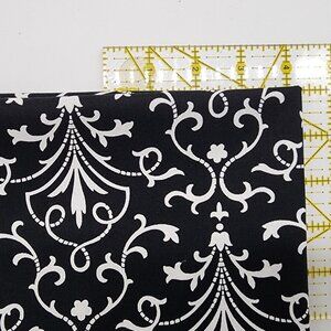 Quilting Craft Fabric White on Black Swirls Timeless Treasures Fat Quarter 4245